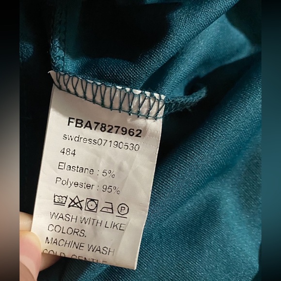 Verdusa Spaghetti Strap Dark Green Asymmetrical Faux Wrap Mini Dress - Picture 6 of 9